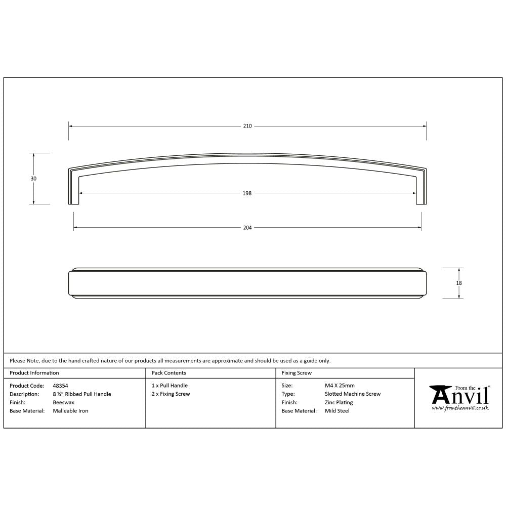 From The Anvil - Beeswax 8ÃƒÆ’Ã†€™Ãƒ€ ‚¬„¢ÃƒÆ’‚¬ €š¬€ž¢ÃƒÆ’Ã†€™€š¬ ÃƒÆ’¢‚¬Å¡¬‚¬Å¾¢ÃƒÆ’Ã†€™Ãƒ€ ‚¬„¢ÃƒÆ’‚¬Å¡¢ÃƒÆ’Ã†€™¢ÃƒÆ’¢‚¬Å¡¬Ãƒ€¦¡ÃƒÆ’‚¬Å¡¬ÃƒÆ’Ã†€™€š¬¦ÃƒÆ’‚¬Å¡¡ÃƒÆ’Ã†€™Ãƒ€ ‚¬„¢ÃƒÆ’‚¬ €š¬€ž¢ÃƒÆ’Ã†€™¢ÃƒÆ’¢€š¬Ã…¡¬ÃƒÆ’‚¬¦¡ÃƒÆ’Ã†€™Ãƒ€ ‚¬„¢ÃƒÆ’¢‚¬Å¡¬Ãƒ€¦¡ÃƒÆ’Ã†€™€š¬Ã…¡ÃƒÆ’‚¬Å¡¼" Ribbed Pull Handle | Sku. 48354 | Trade Door Handles.