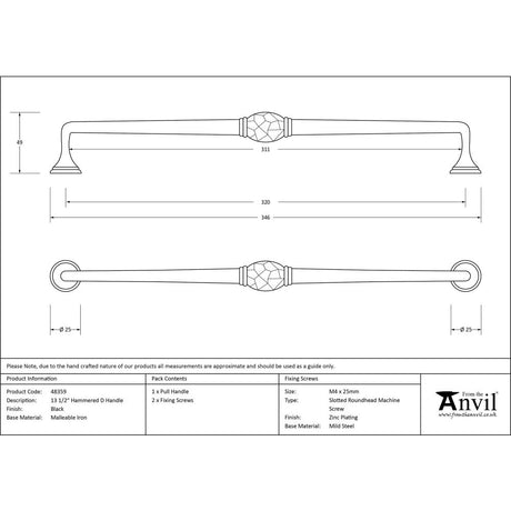 From The Anvil Black 13 1/2" Hammered D Handle - image 4