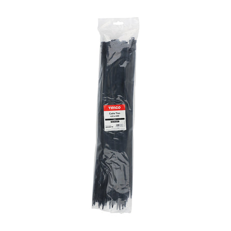 This is an image of Timco - Cable Ties - Black 4.8 x 430mm - (100 PCS Bag) 48430CTB