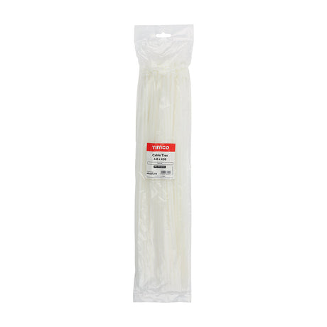 This is an image of Timco - Cable Ties - Natural 4.8 x 430mm - (100 PCS Bag) 48430CTN