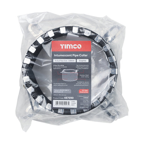 This is an image of Timco - Intumescent Pipe Collar Pipe Size 110mm - (1 Each Bag) 487090