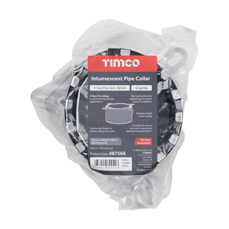 This is an image of Timco - Intumescent Pipe Collar Pipe Size 82mm - (1 Each Bag) 487566