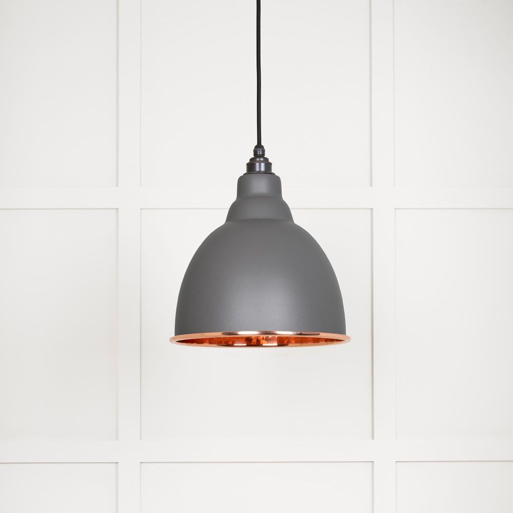 From The Anvil - Hammered Copper Brindley Pendant in Bluff | Sku. 49500BL | Trade Door Handles.