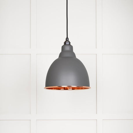 From The Anvil - Hammered Copper Brindley Pendant in Bluff | Sku. 49500BL | Trade Door Handles.
