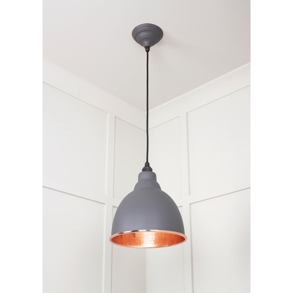 From The Anvil - Hammered Copper Brindley Pendant in Bluff | Sku. 49500BL | Trade Door Handles.