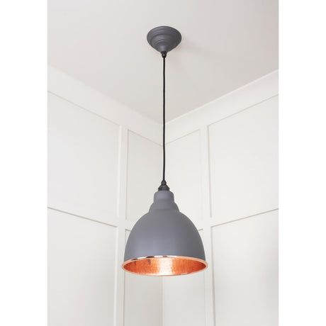 From The Anvil - Hammered Copper Brindley Pendant in Bluff | Sku. 49500BL | Trade Door Handles.