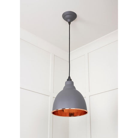 From The Anvil - Hammered Copper Brindley Pendant in Bluff | Sku. 49500BL | Trade Door Handles.