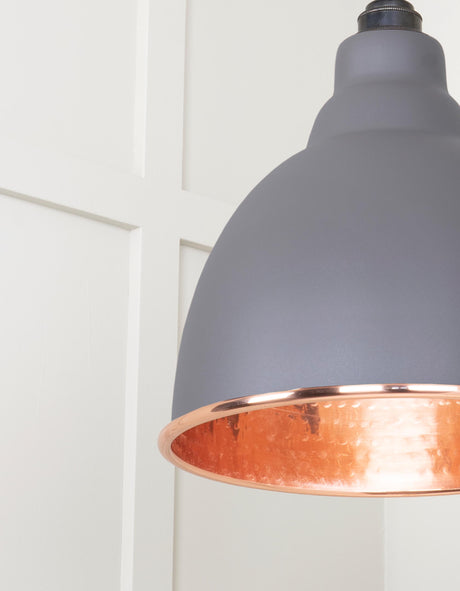 From The Anvil - Hammered Copper Brindley Pendant in Bluff | Sku. 49500BL | Trade Door Handles.
