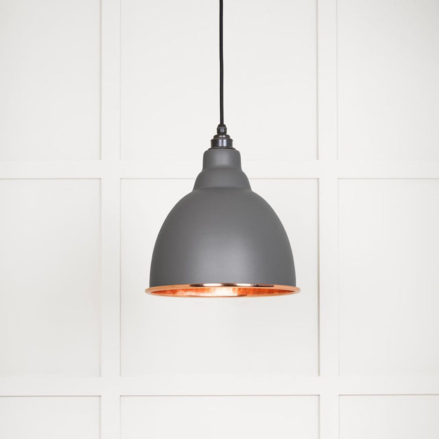 From The Anvil - Hammered Copper Brindley Pendant in Bluff | Sku. 49500BL | Trade Door Handles.