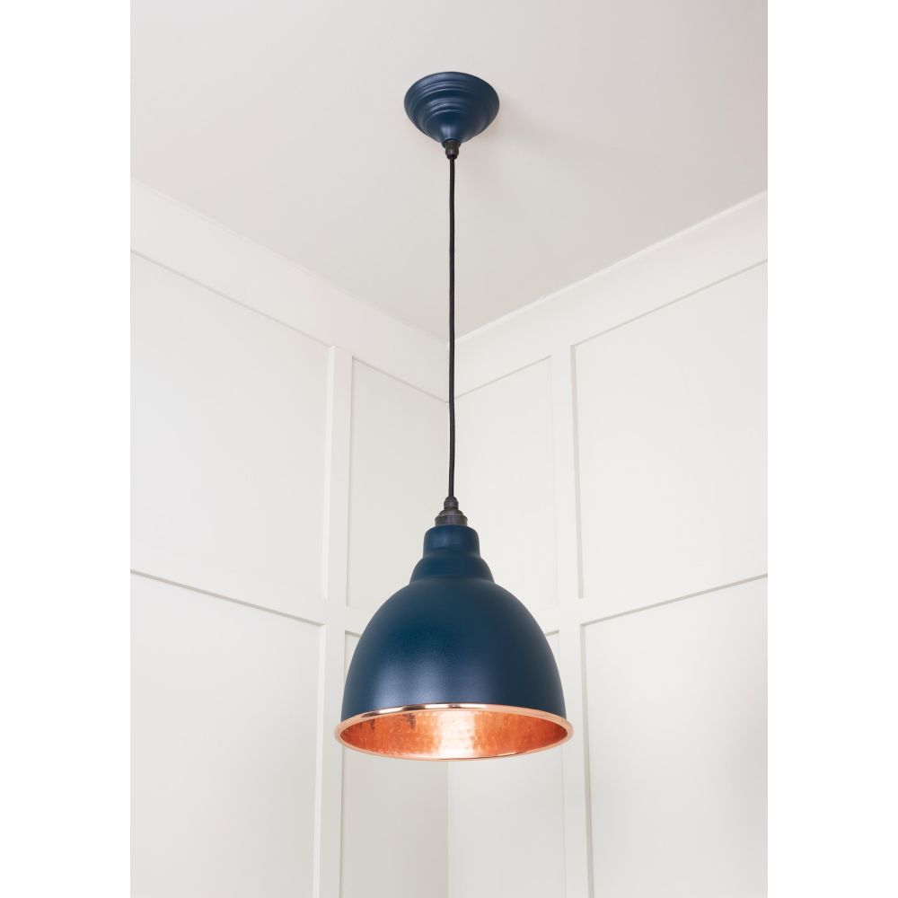 From The Anvil - Hammered Copper Brindley Pendant in Dusk | Sku. 49500DU | Trade Door Handles.