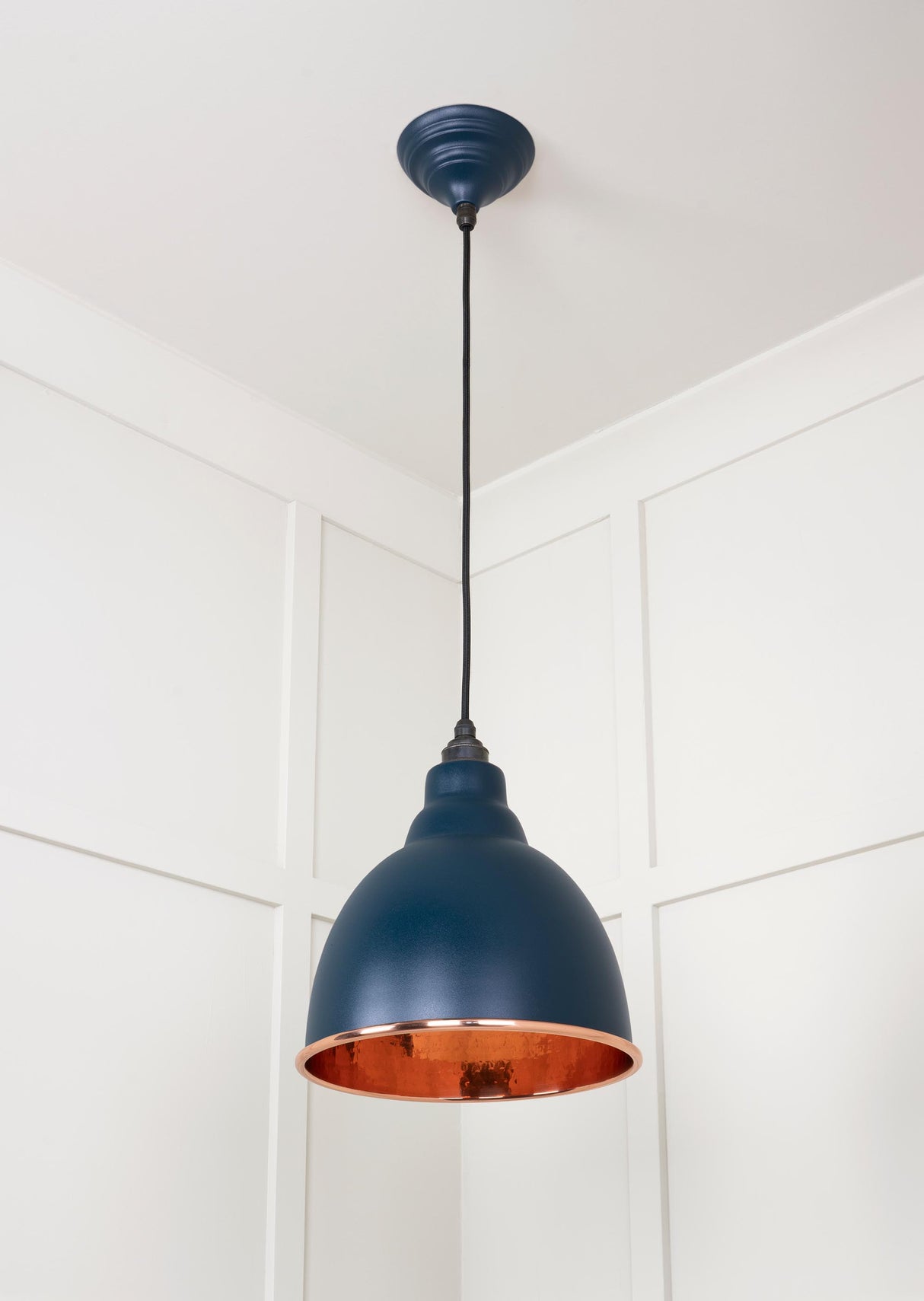 From The Anvil - Hammered Copper Brindley Pendant in Dusk | Sku. 49500DU | Trade Door Handles.