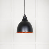 From The Anvil - Hammered Copper Brindley Pendant in Elan Black | Sku. 49500EB | Trade Door Handles.