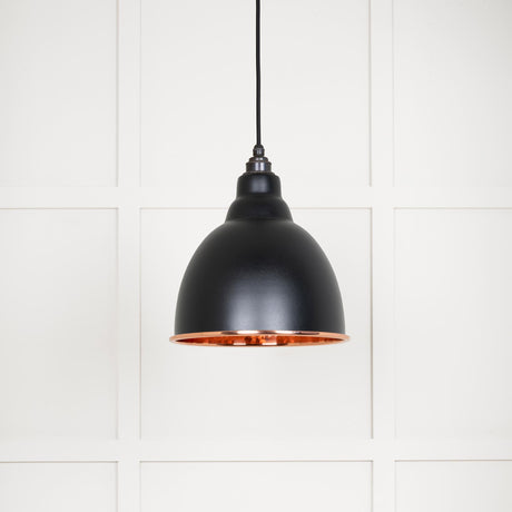 From The Anvil - Hammered Copper Brindley Pendant in Elan Black | Sku. 49500EB | Trade Door Handles.