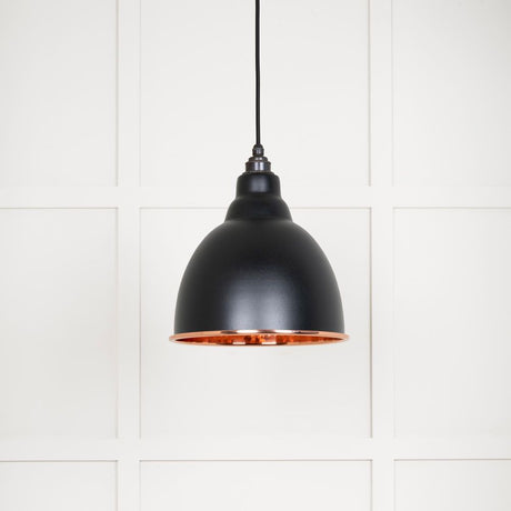 From The Anvil - Hammered Copper Brindley Pendant in Elan Black | Sku. 49500EB | Trade Door Handles.