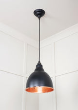 From The Anvil - Hammered Copper Brindley Pendant in Elan Black | Sku. 49500EB | Trade Door Handles.
