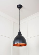 From The Anvil - Hammered Copper Brindley Pendant in Elan Black | Sku. 49500EB | Trade Door Handles.