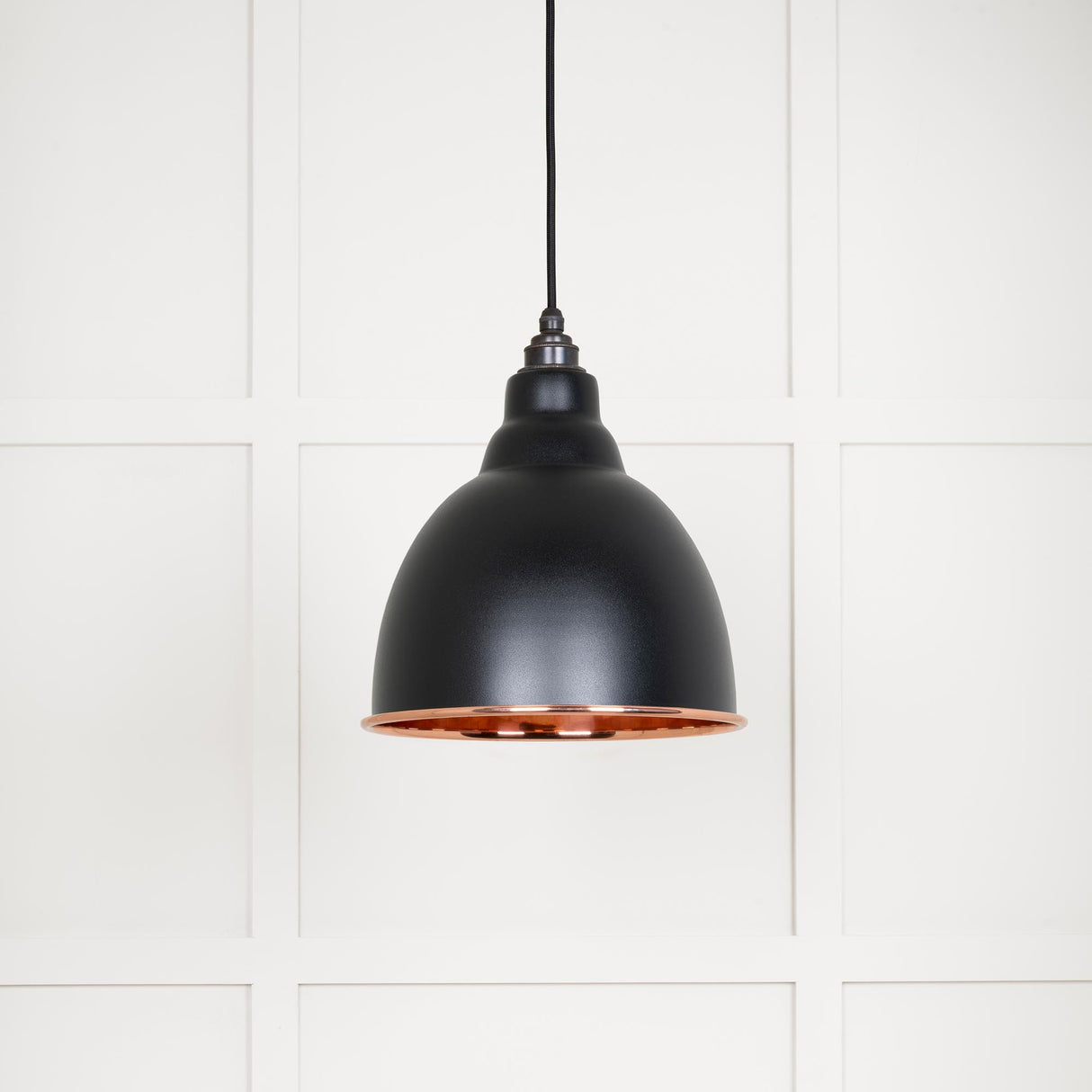 From The Anvil - Smooth Copper Brindley Pendant in Elan Black | Sku. 49500SEB | Trade Door Handles.