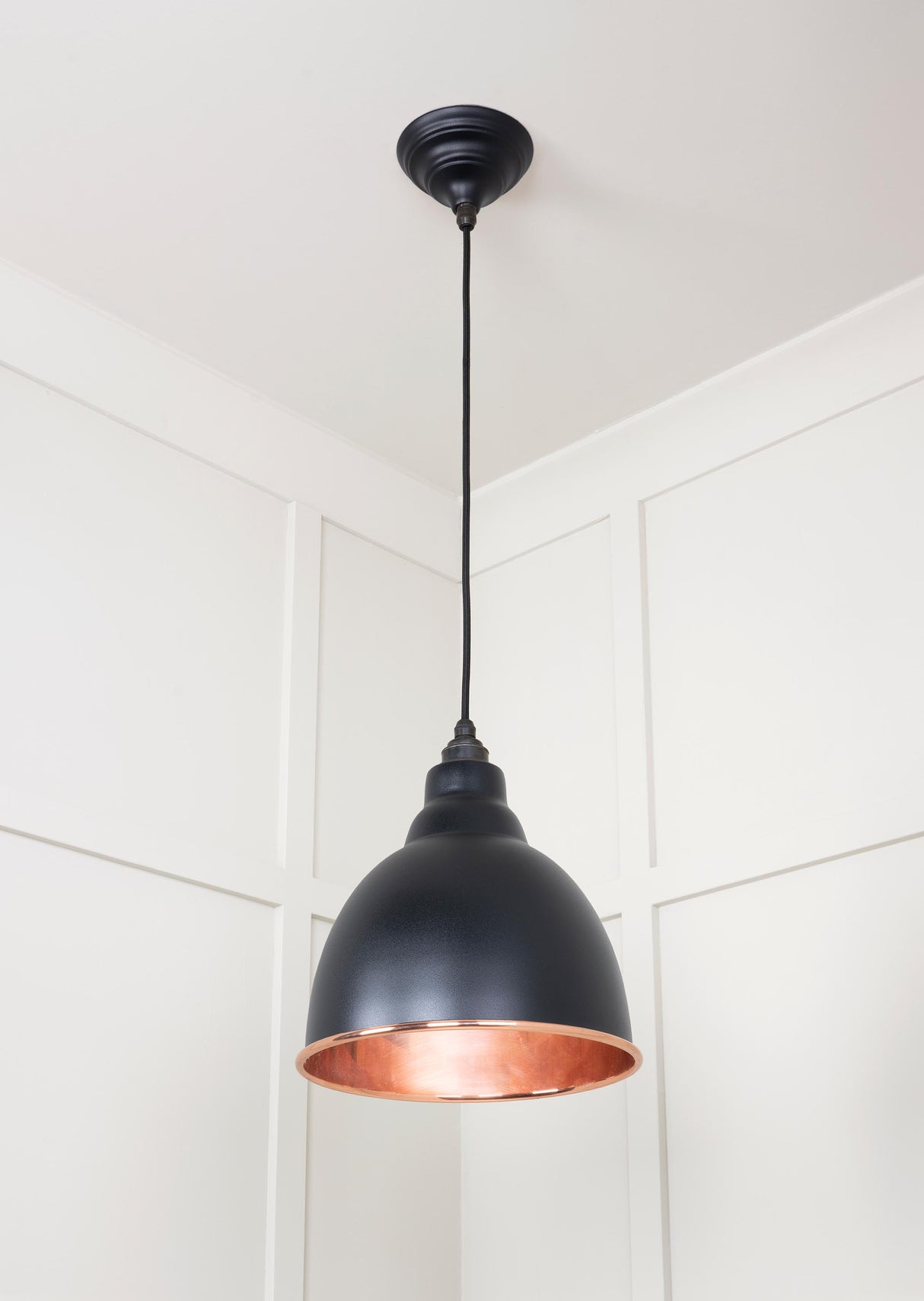 From The Anvil - Smooth Copper Brindley Pendant in Elan Black | Sku. 49500SEB | Trade Door Handles.