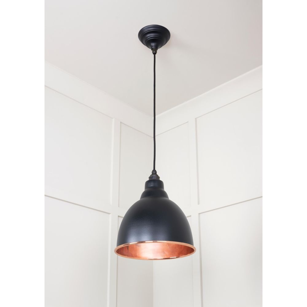 From The Anvil - Smooth Copper Brindley Pendant in Elan Black | Sku. 49500SEB | Trade Door Handles.