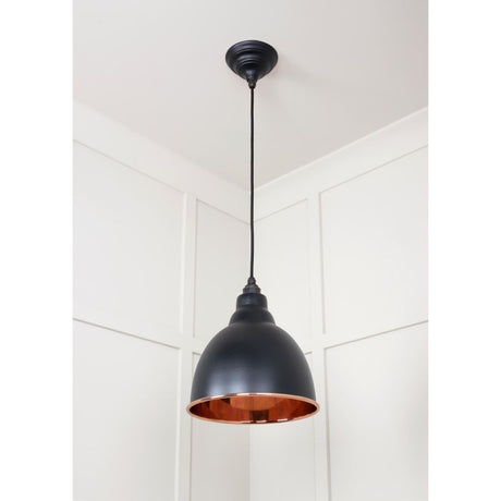 From The Anvil - Smooth Copper Brindley Pendant in Elan Black | Sku. 49500SEB | Trade Door Handles.