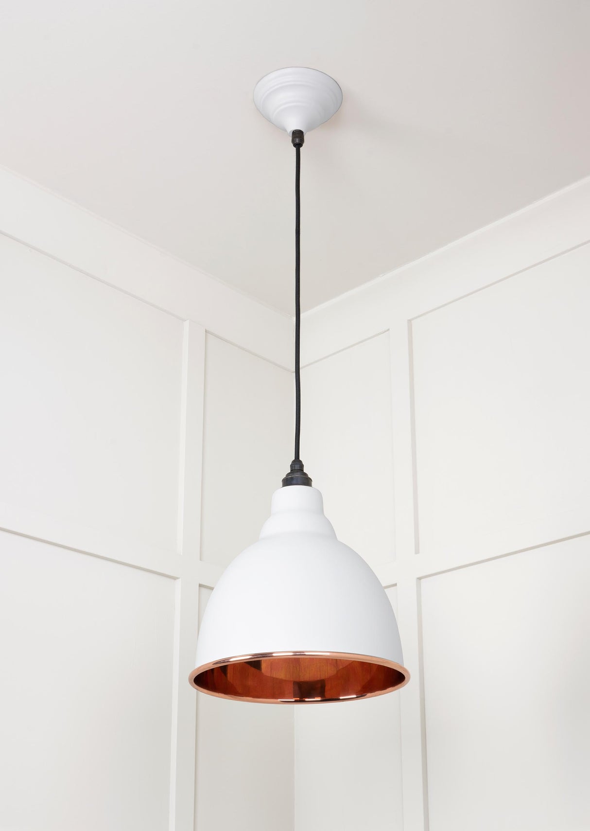 From The Anvil - Smooth Copper Brindley Pendant in Flock | Sku. 49500SF | Trade Door Handles.