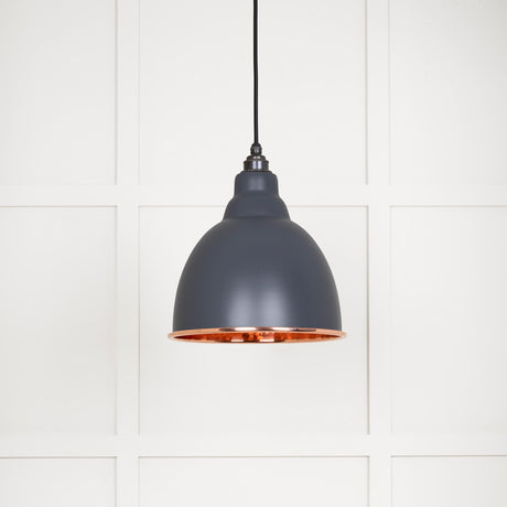 From The Anvil - Hammered Copper Brindley Pendant in Slate | Sku. 49500SL | Trade Door Handles.
