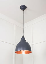From The Anvil - Hammered Copper Brindley Pendant in Slate | Sku. 49500SL | Trade Door Handles.