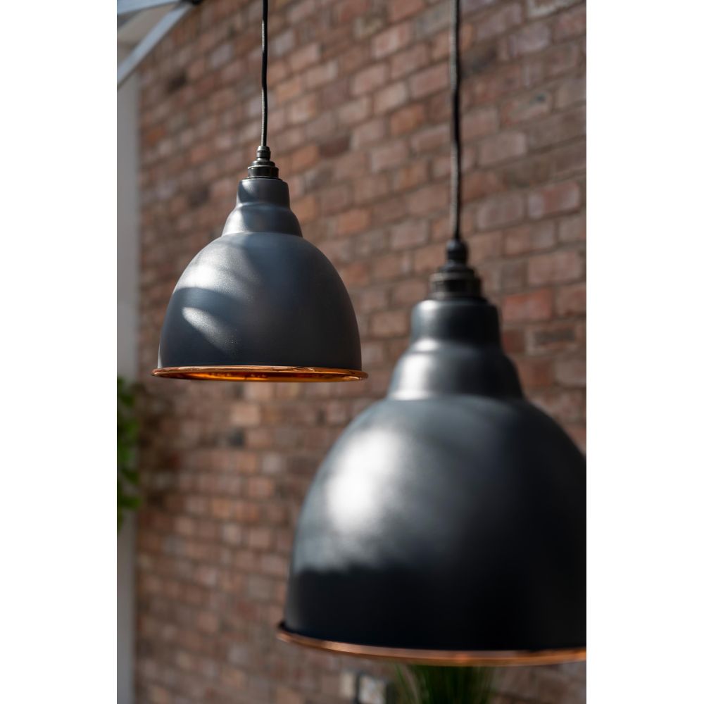From The Anvil - Hammered Copper Brindley Pendant in Slate | Sku. 49500SL | Trade Door Handles.