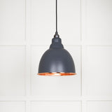 From The Anvil - Hammered Copper Brindley Pendant in Slate | Sku. 49500SL | Trade Door Handles.