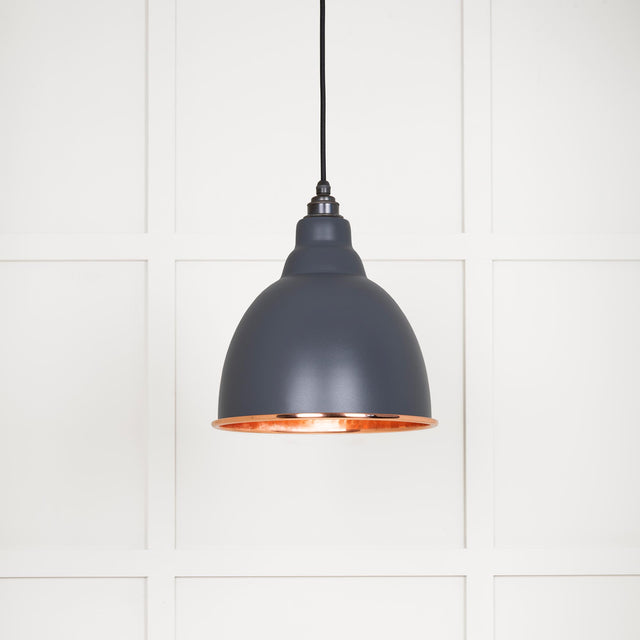 From The Anvil - Hammered Copper Brindley Pendant in Slate | Sku. 49500SL | Trade Door Handles.