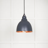 From The Anvil - Hammered Copper Brindley Pendant in Slate | Sku. 49500SL | Trade Door Handles.
