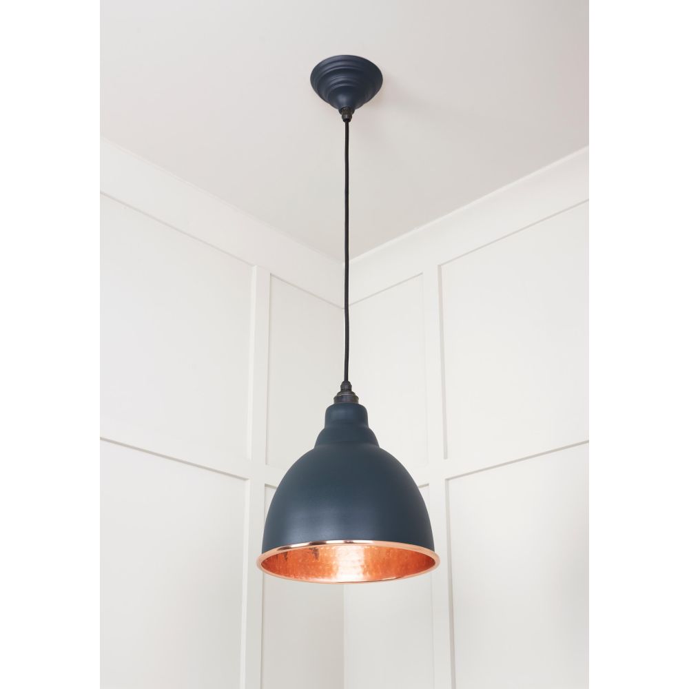 From The Anvil - Hammered Copper Brindley Pendant in Soot | Sku. 49500SO | Trade Door Handles.
