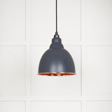 From The Anvil - Smooth Copper Brindley Pendant in Slate | Sku. 49500SSL | Trade Door Handles.