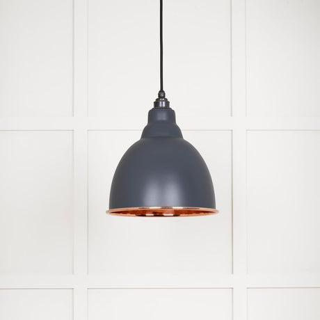 From The Anvil - Smooth Copper Brindley Pendant in Slate | Sku. 49500SSL | Trade Door Handles.