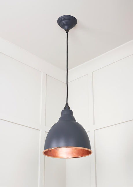From The Anvil - Smooth Copper Brindley Pendant in Slate | Sku. 49500SSL | Trade Door Handles.