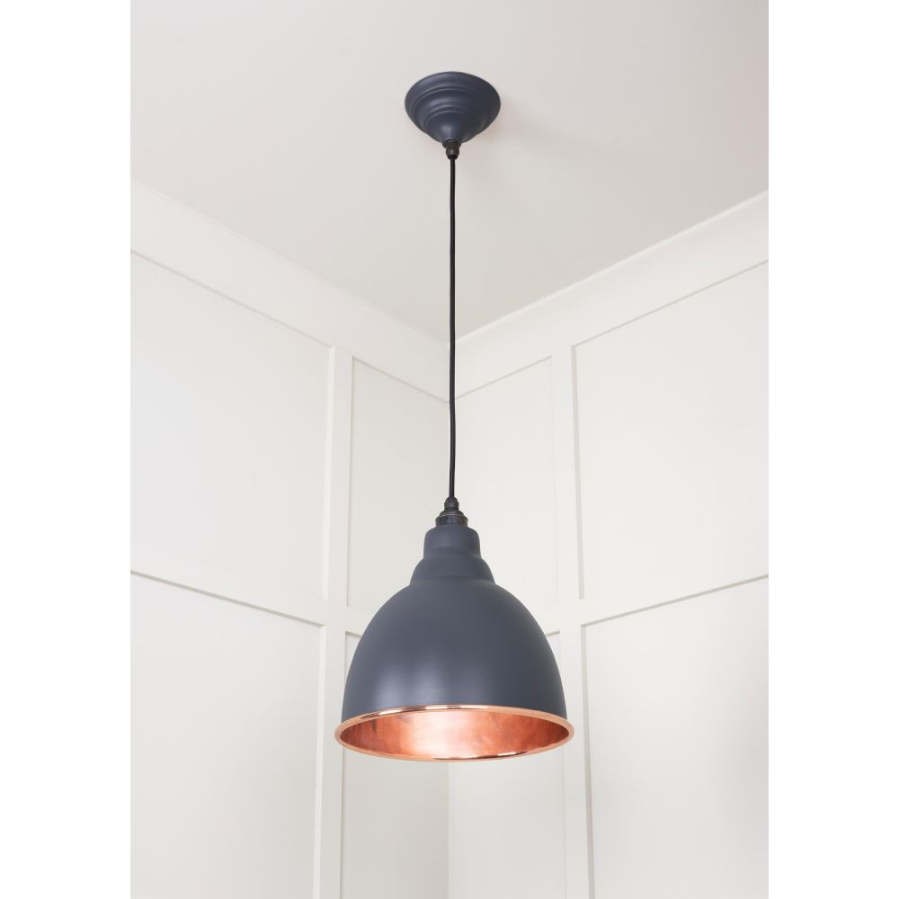 From The Anvil - Smooth Copper Brindley Pendant in Slate | Sku. 49500SSL | Trade Door Handles.