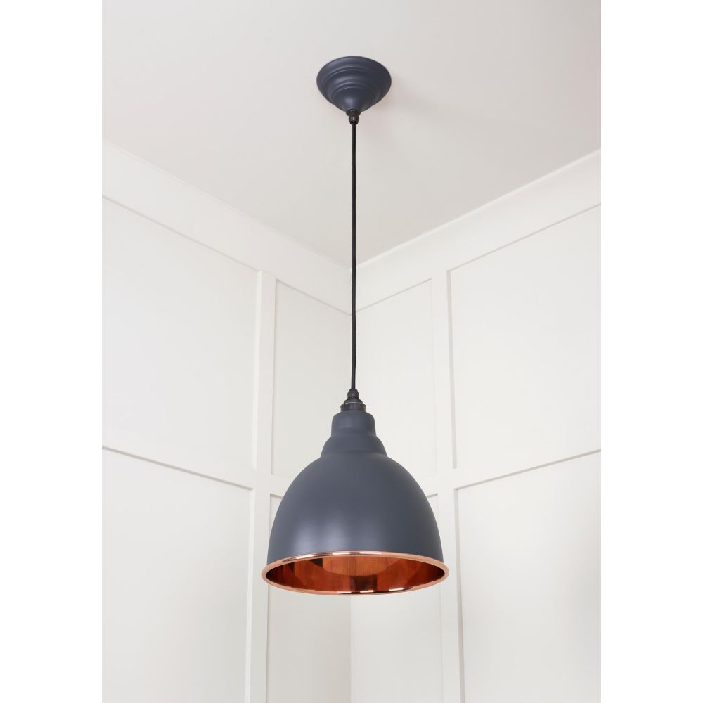 From The Anvil - Smooth Copper Brindley Pendant in Slate | Sku. 49500SSL | Trade Door Handles.
