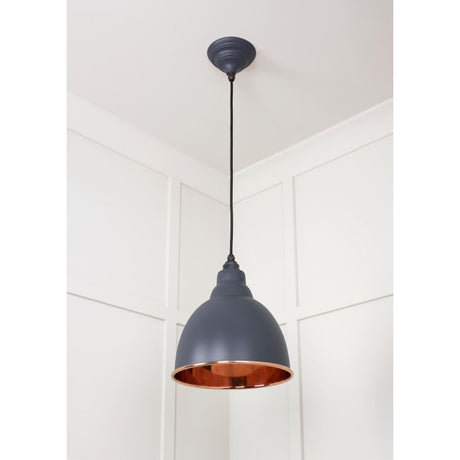 From The Anvil - Smooth Copper Brindley Pendant in Slate | Sku. 49500SSL | Trade Door Handles.
