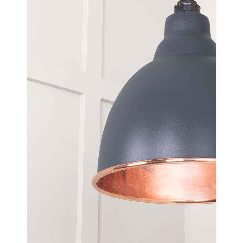 From The Anvil - Smooth Copper Brindley Pendant in Slate | Sku. 49500SSL | Trade Door Handles.