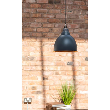 From The Anvil - Smooth Copper Brindley Pendant in Slate | Sku. 49500SSL | Trade Door Handles.