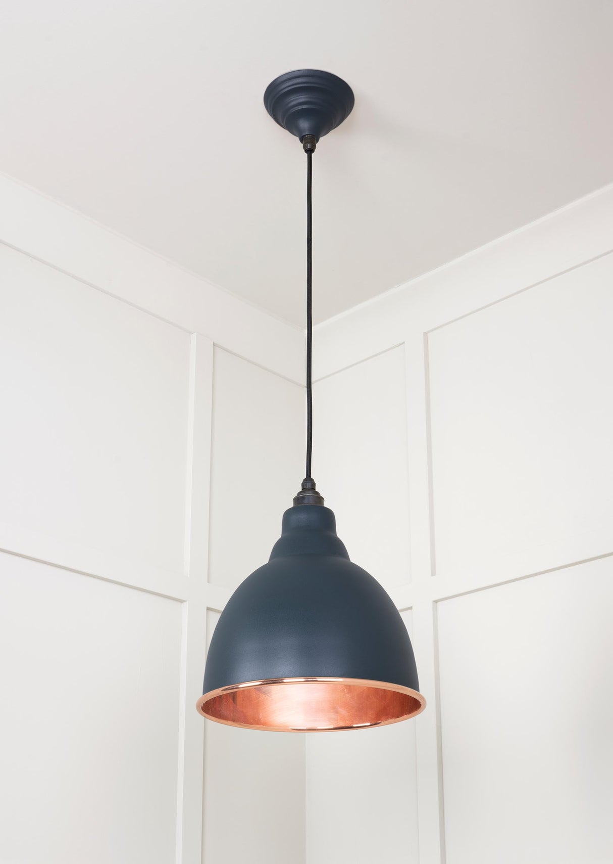 From The Anvil - Smooth Copper Brindley Pendant in Soot | Sku. 49500SSO | Trade Door Handles.