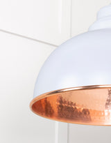 From The Anvil - Hammered Copper Harborne Pendant in Birch | Sku. 49501BI | Trade Door Handles.