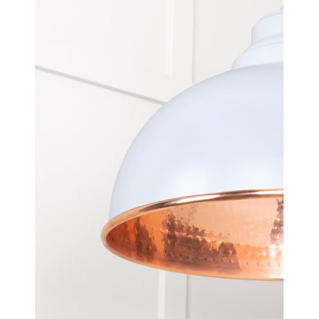 From The Anvil - Hammered Copper Harborne Pendant in Birch | Sku. 49501BI | Trade Door Handles.