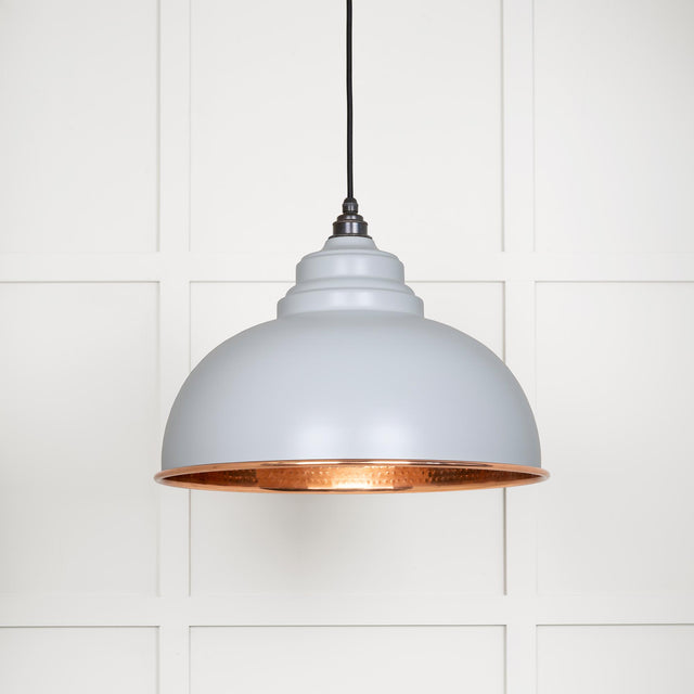 From The Anvil - Hammered Copper Harborne Pendant in Birch | Sku. 49501BI | Trade Door Handles.
