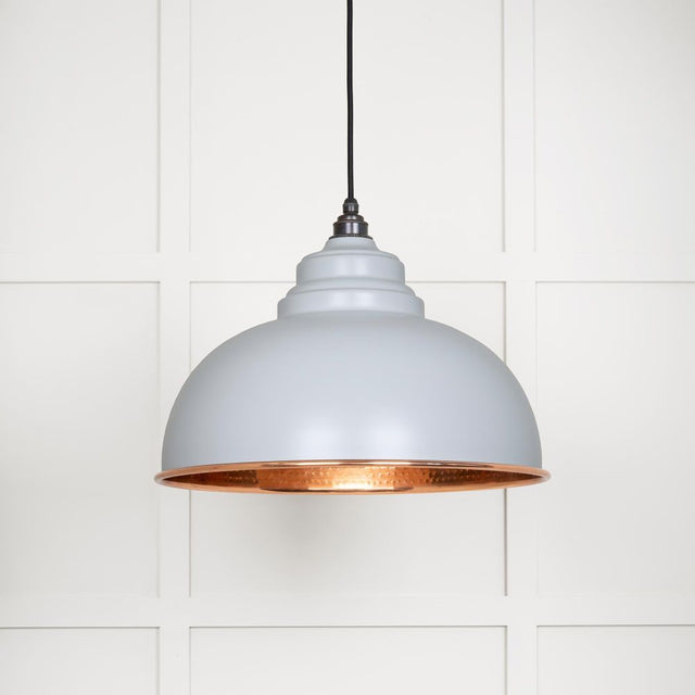 From The Anvil - Hammered Copper Harborne Pendant in Birch | Sku. 49501BI | Trade Door Handles.