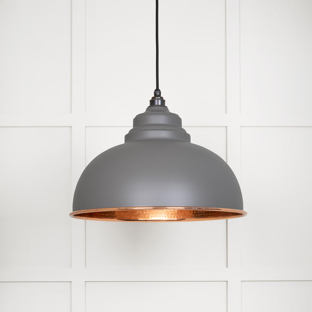 From The Anvil - Hammered Copper Harborne Pendant in Bluff | Sku. 49501BL | Trade Door Handles.