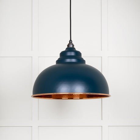 From The Anvil - Hammered Copper Harborne Pendant in Dusk | Sku. 49501DU | Trade Door Handles.