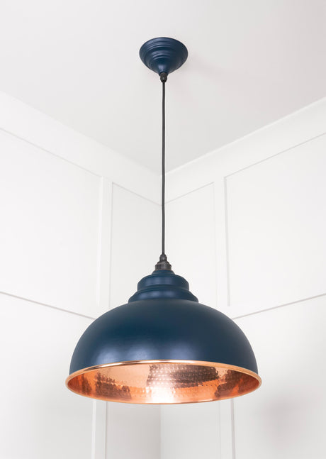 From The Anvil - Hammered Copper Harborne Pendant in Dusk | Sku. 49501DU | Trade Door Handles.