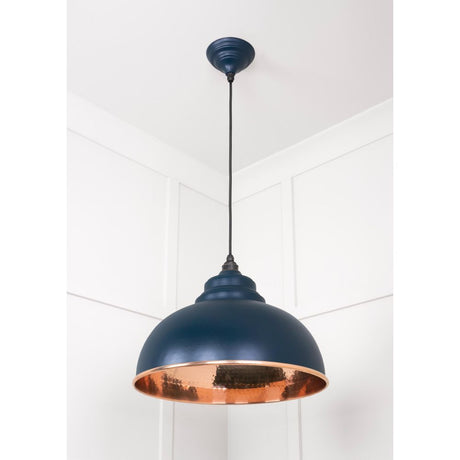 From The Anvil - Hammered Copper Harborne Pendant in Dusk | Sku. 49501DU | Trade Door Handles.