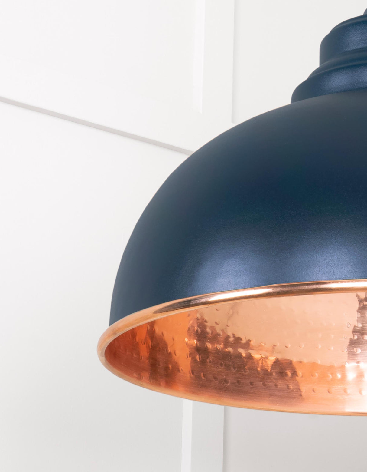 From The Anvil - Hammered Copper Harborne Pendant in Dusk | Sku. 49501DU | Trade Door Handles.